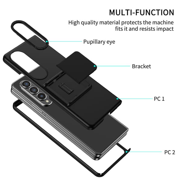 Etui til Samsung Z Fold 7, deksel med justerbart stativ Black