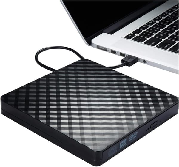 DVD-afspiller, ekstern USB 3.0 bærbar CD/DVD±RW optisk drevbrænder, til bærbar computer stationær (sort)
