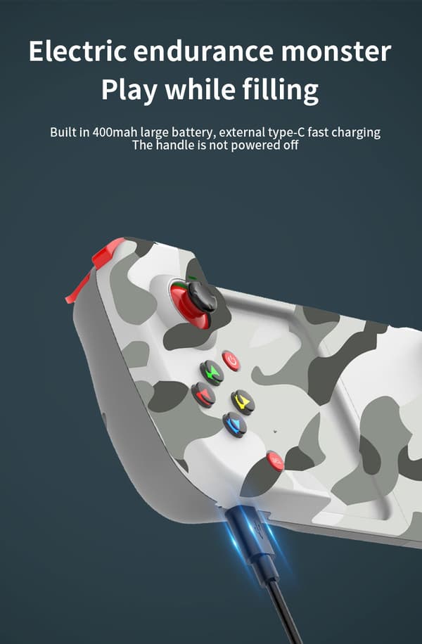 Strekkbar mobilspillkontroller for iOS, Android og HarmonyOS smarttelefoner Black