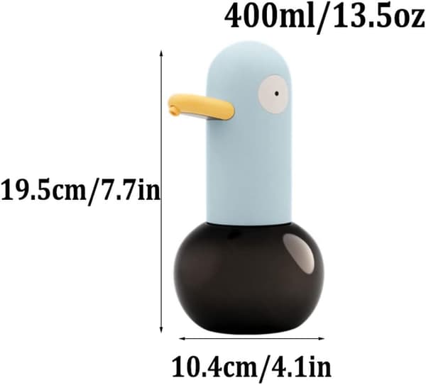 Automatisk skumsåpedispenser, USB oppladbar, smart sensor (gul / and)