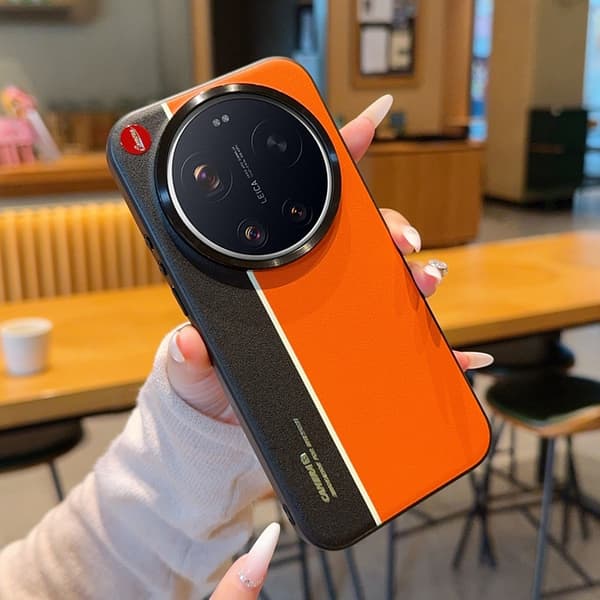 Futteral til Xiaomi 17 Pro Max, tofarget stil (oransje)