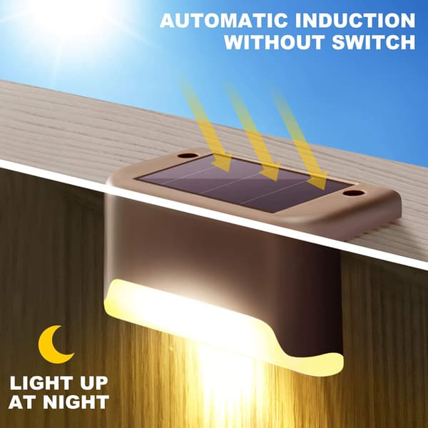 Solcellelamper 4 stk. LED-solcellelamper, vandtætte dæklamper (varmt lys)
