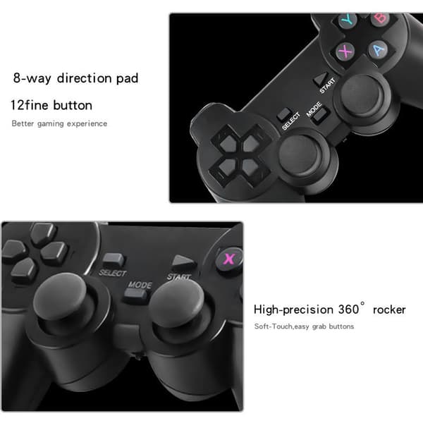Trådløs kontroller for PS3/PC/TV/Android – 2.4G Gamepad, Plug and Play Black