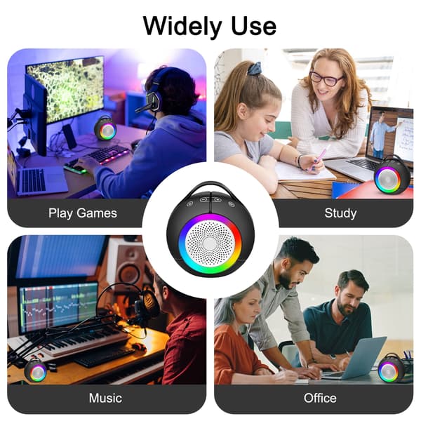 Mini Computerhøjttaler RGB Højttaler Subwoofer Computerhøjttaler