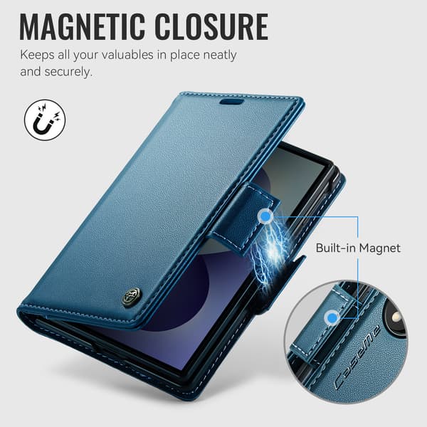 Fodral för Samsung Galaxy Z Fold8, vikbart flipfodral, PU-läder med RFID stöldskydd Brown