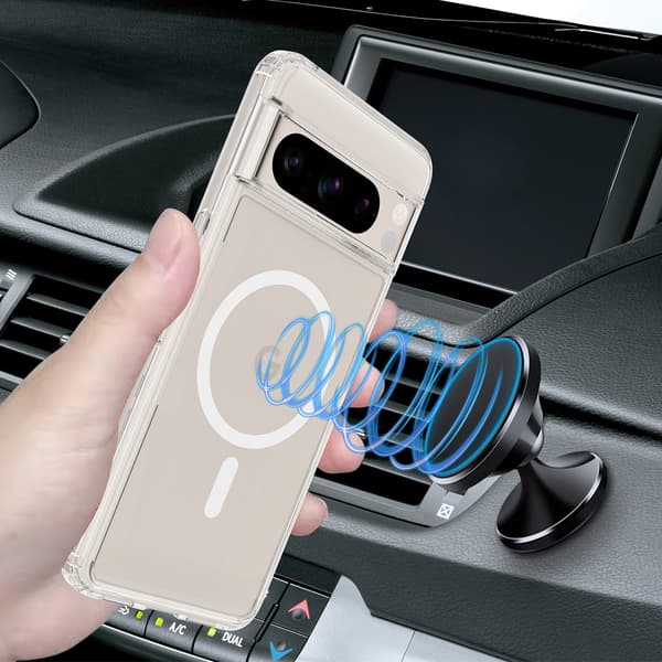 Puhelinkotelo Google Pixel 8 Prolle iskunkestävä, kellastumaton Transparent