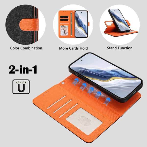 Mobilskal för Samsung Galaxy S25FE Magnetisk Plånbok RFID-blockerande Handledsrem Stötsäker Black