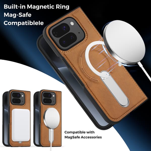 Telefondeksel til Google Pixel 10 Pro Fold Robust Stativ Magnetisk Brown