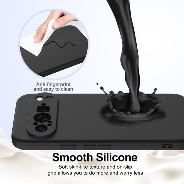 Etui til Google Pixel 10A magnetisk, heldekkende design, flytende silikonmateriale Plum Color