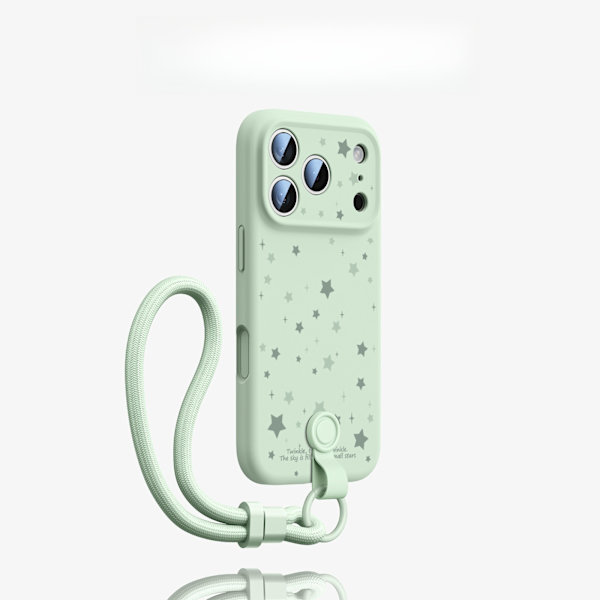 Fodral til iPhone 17 Pro Max, Star flydende silikone (grøn)