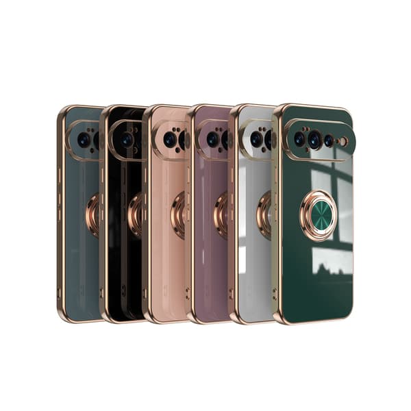 Etui til Google Pixel 11 Pro, magnetisk 360° roterende ringholder Green