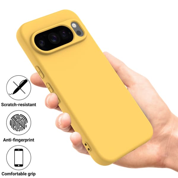Fodral för Google Pixel 11 Pro Stötsäkert, Smalt Flytande Silikonmaterial Yellow