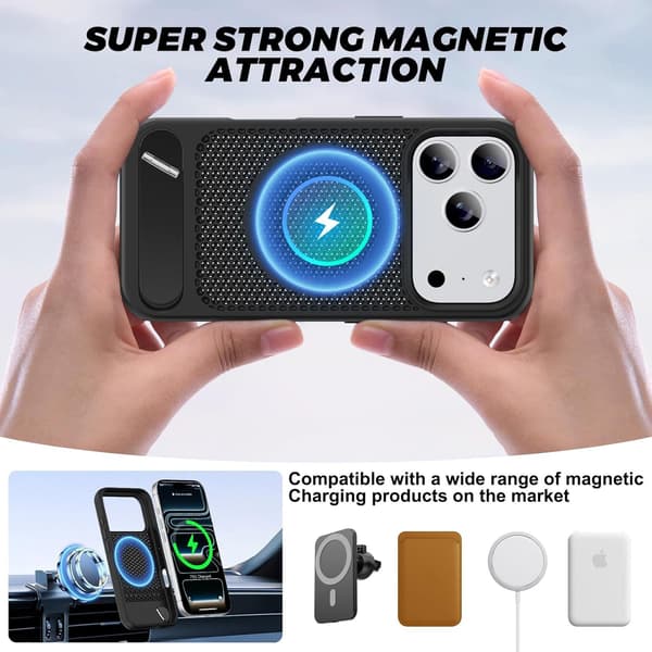 Deksel til iPhone 16 Pro Max, magnetisk beskyttelsesdeksel med varmeavledning Coffee Brown iPhone 16 Pro Max