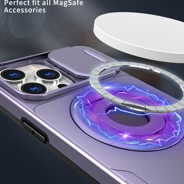 Telefondeksel til iPhone 16 Pro Max Støtteben Støtsikkert Magnetisk Robust Purple