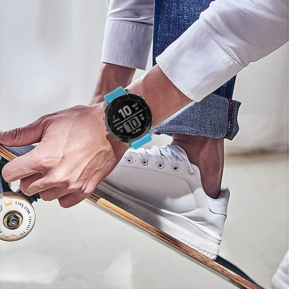 Urrem til Fenix 8 47mm/7/6 Pro/5 Plus, 22mm Silikone QuickFit Erstatningsrem til Approach S60/S62 Smartwatch Sky Blue