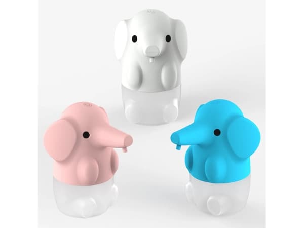 Automatisk skumsåpedispenser, USB oppladbar, smart sensor/elefantmønster (rosa)