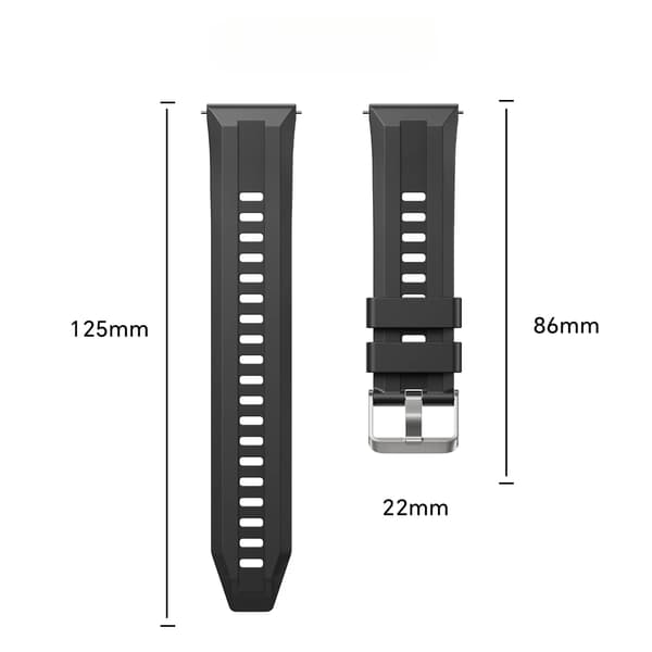 Urrem til vivo Watch6, åndbar silikone, 22 mm Grey