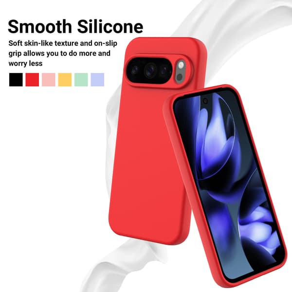 Etui til Google Pixel 9A Støtsikkert, Slankt Flytende Silikonmateriale Red
