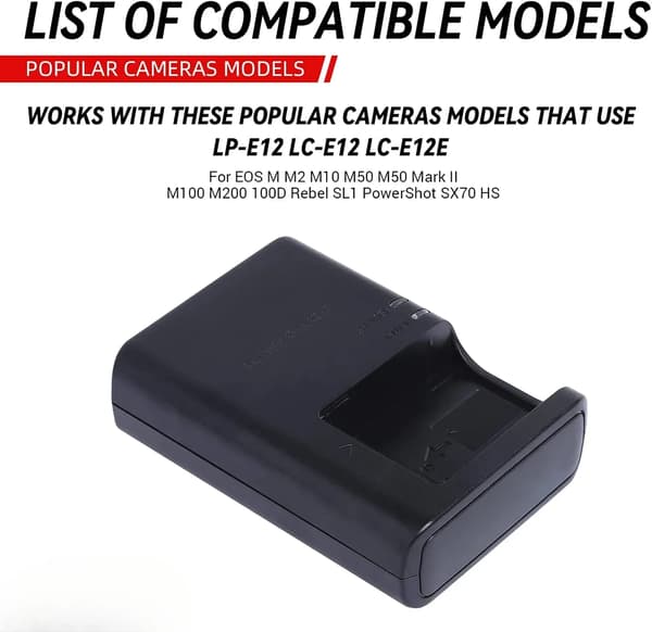 Laddare för Canon LP-E12 LC-E12E LC-E12 batteri