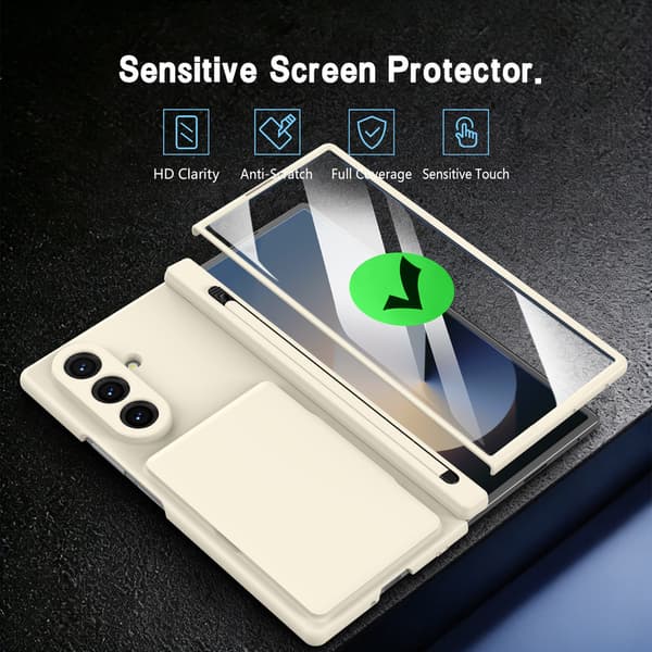 Telefonfodral för Samsung Galaxy Z Fold 7 Stöd Hinge Skydd Plånbok Stötsäker Robust White