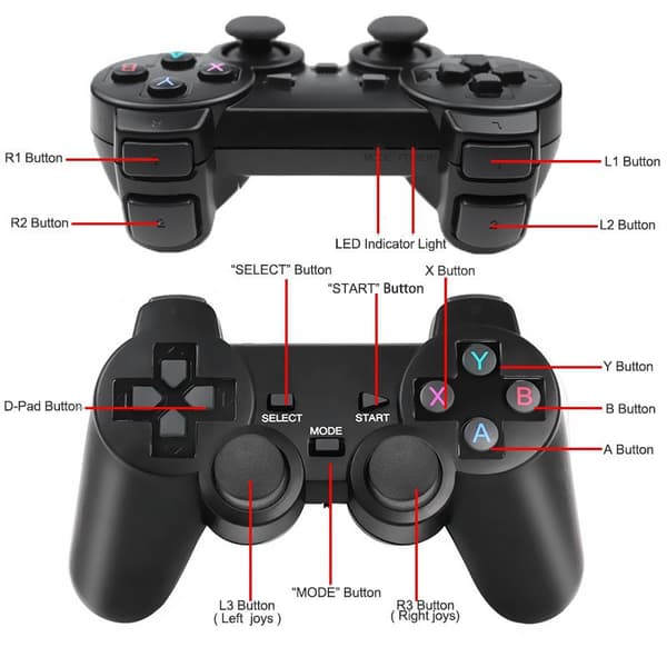 Trådløs kontroller for PS3/PC/TV/Android – 2.4G Gamepad, Plug and Play Blue