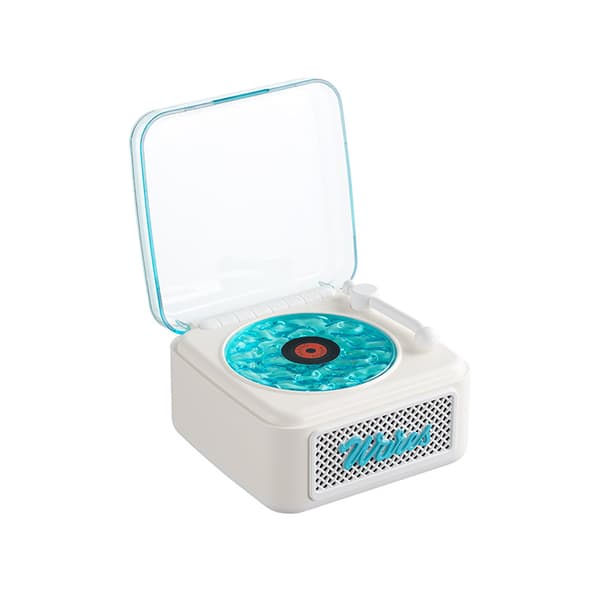 Bluetooth-högtalare, vintage skivspelarestil med stämningsbelysning White