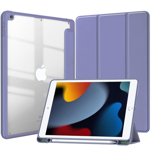 Skyddsfodral för iPad 7:e/8:e/9:e generationen 10,2 tum (2019/2020/2021), klar akryl baksida
