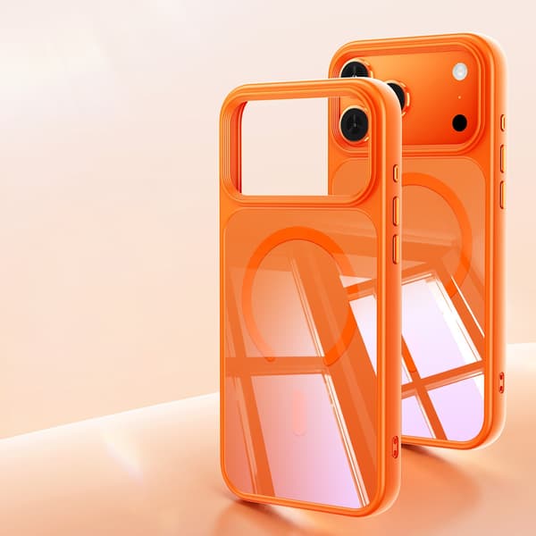 Telefondeksel til iPhone 17 Pro Max Hybrid Støtsikkert Magnetisk Robust Orange