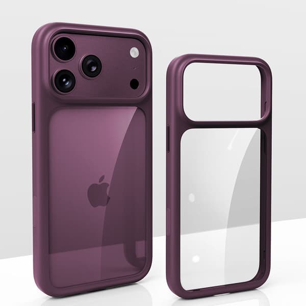 Fodral för iPhone 18 Pro Max, högglansig akryl baksida, stötsäkra kanter Purple 18 Pro Max