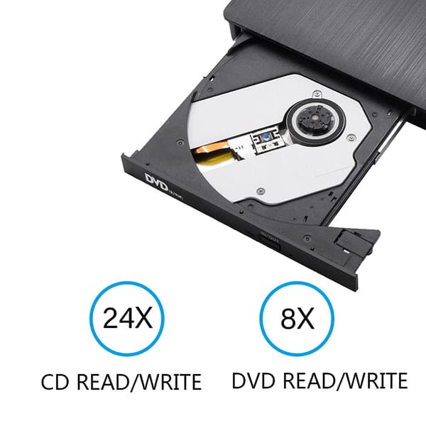 Eksternt USB 3.0 CD-drev, bærbar CD/DVD +/-RW-brænder, til bærbar computer stationær pc Windows Linux Mac MacBook iMac
