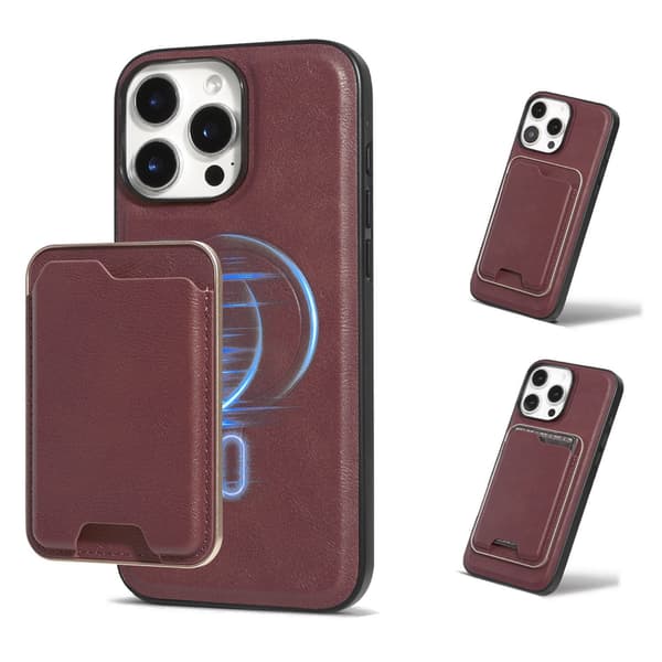 Telefondeksel til iPhone 16 Pro Max Lommebok Magnetisk Kortlomme Støtsikker Robust Red