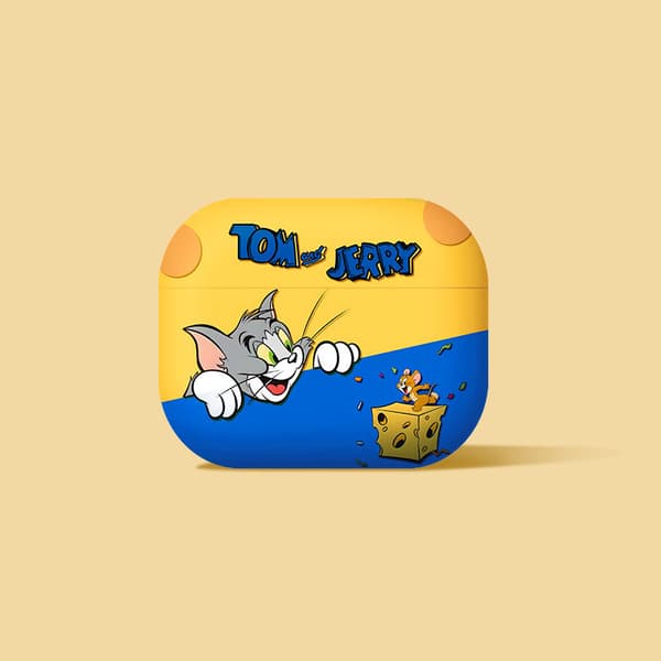 Etui til Caixa AirPods 4, fuld beskyttelse (Tom og Jerry)