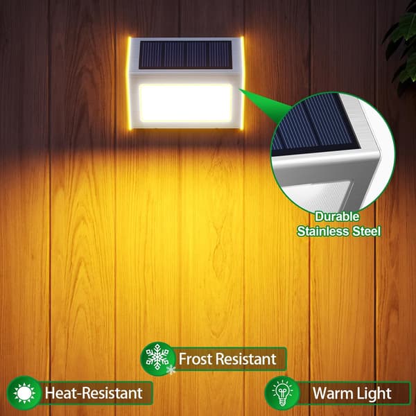 Sollampor 6-pack Solcellsdriven Vattentät Rostfri Deckbelysning (Varmt Ljus)