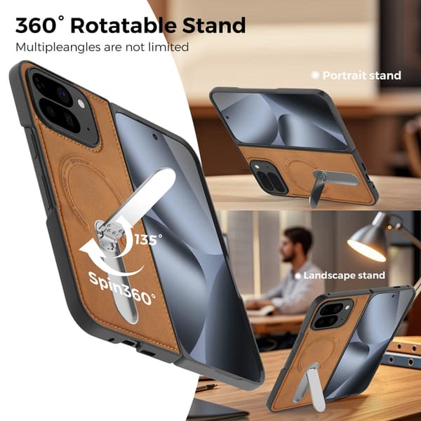 Telefonfodral för Google Pixel 10 Pro Fold Robust Stativ Magnetisk Brown