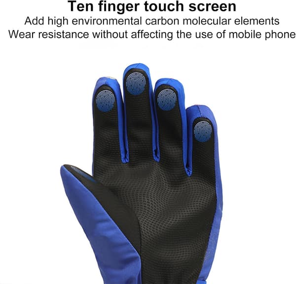 Børne vinter vindtætte skihandsker, fleeceforet til sneaktiviteter Blue S