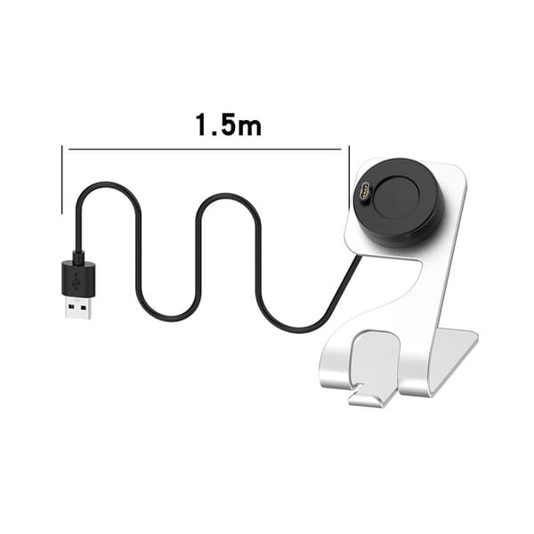 Vara-latausteline Garmin Fenix 9, 8, 7, 6S, 5 Pro -älykellolle Silver