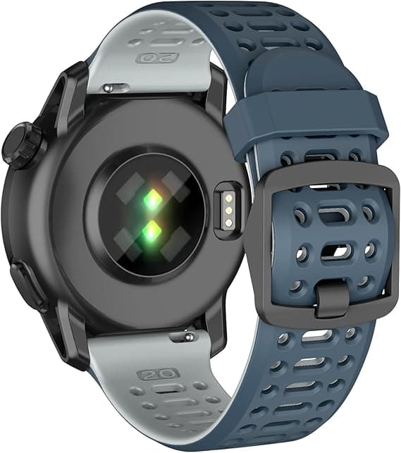 Urrem til Coros Pace 2, Forerunner 55/245/645 Music Silikone Quick Release Erstatningsrem 20mm Blue