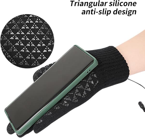 USB-uppvärmda helfingerstickade handskar, för studenter som skriver och spelar Grey