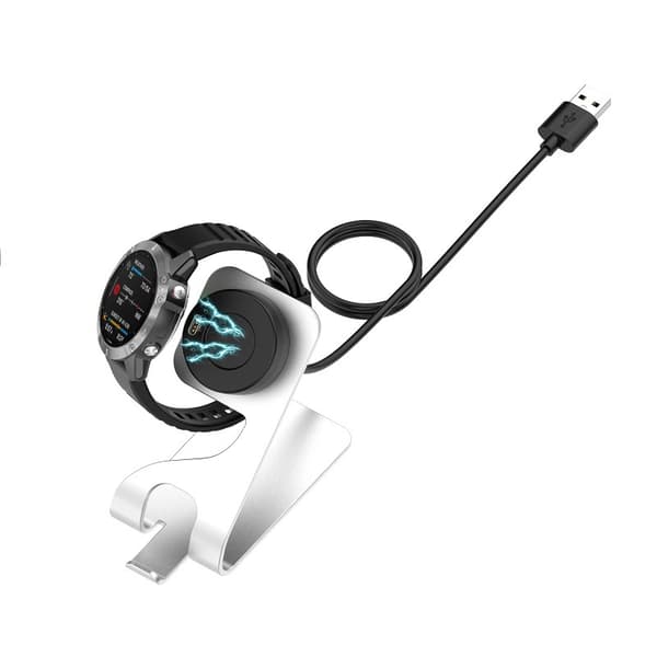 Vara-latausteline Garmin Fenix 9, 8, 7, 6S, 5 Pro -älykellolle Silver