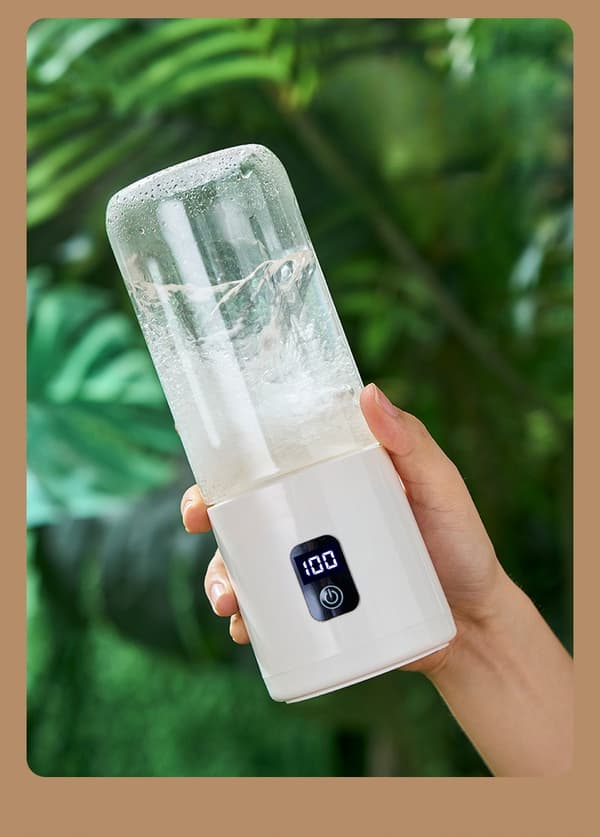 Bærbar juicekopp, LED digitalt display, USB-lading, 500ml (hvit)