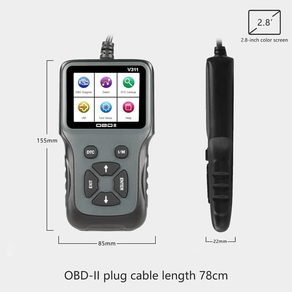 Bildiagnostikk V311 OBD2 Bil Feilkodeleser