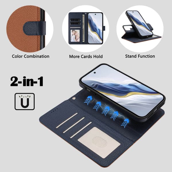 Mobilskal för Samsung Galaxy S25FE Magnetisk Plånbok RFID-blockerande Handledsrem Stötsäker Brown