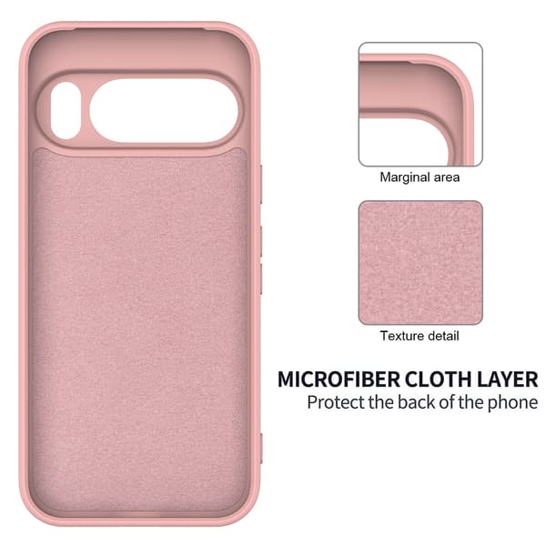Fodral för Google Pixel 10/10 Pro Stötsäkert, Smalt Flytande Silikonmaterial Pink