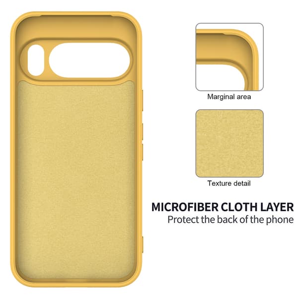 Etui til Google Pixel 10 Pro XL Stødsikkert, Slankt Flydende Silikone Materiale Yellow