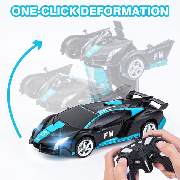 Fjernstyrt bil 2-i-1 Lamborghini Transformer Robot Blue