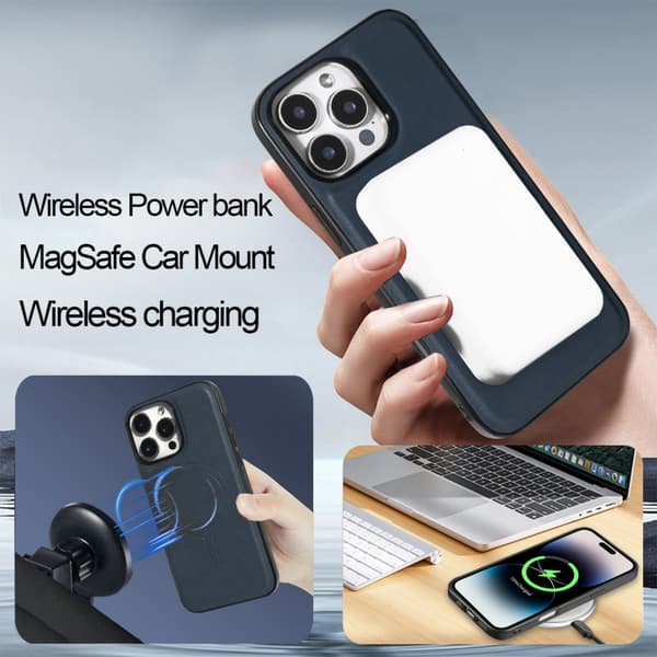 Telefondeksel til iPhone 16 Pro Max Lommebok Magnetisk Kortlomme Støtsikker Robust Black