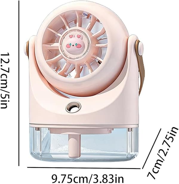 Mini Vifte Oppladbare Tåkekjølevifter Pink