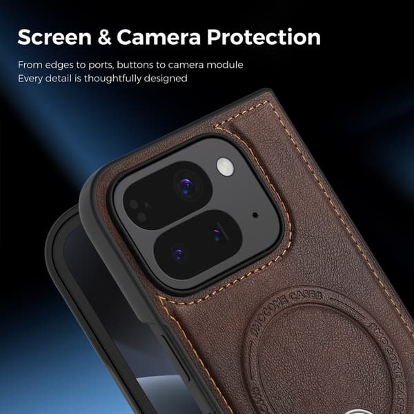 Telefonfodral för Google Pixel 10 Pro Fold Robust Stativ Magnetisk Coffee