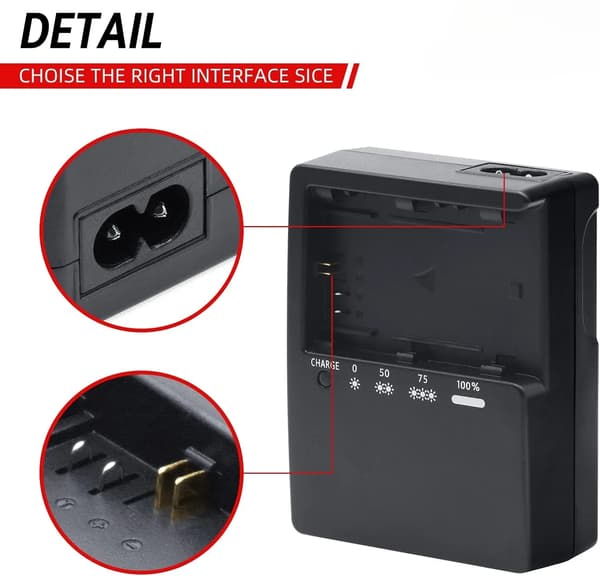 Oplader til Canon LP-E6 LP-E6N LP-E6NH LC-E6 LC-E6E batterikameraer strømforsyning
