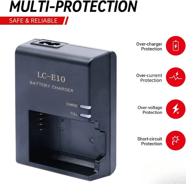 Oplader til Canon LC-E10 LC-E10C LC-E10E LP-E10 batteri